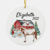 Kerstpaard in het Western sneeuwbal  Keramisch Ornament (Voorkant)