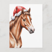 Kerstpaard in kerstmuts feestdagenkaart (Voorkant)