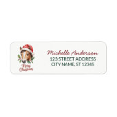 Kerstpaard in kerstmuts Retouradres Etiket (Voorkant)