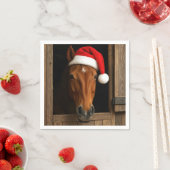 Kerstpaard in stalvenster servet (Insitu)