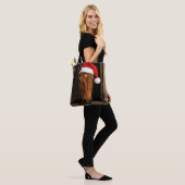 Kerstpaard in stalvenster tote bag (Op model)