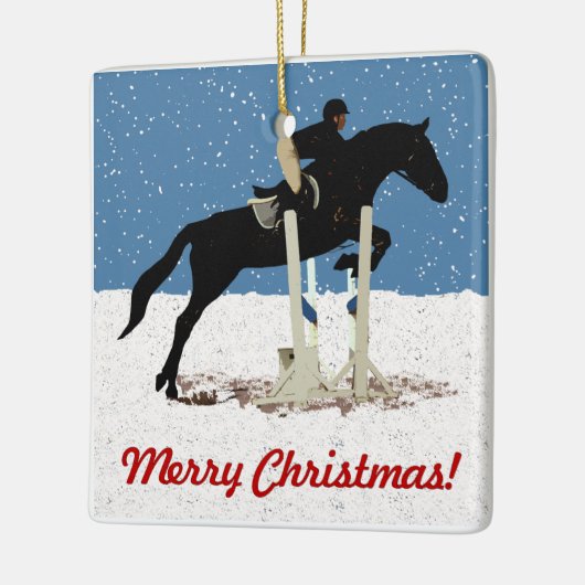  kerstpaard Jumper Keramisch Ornament (Links)