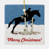  kerstpaard Jumper Keramisch Ornament (Achterkant)