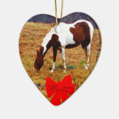 kerstpaard keramisch ornament (Links)