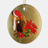 kerstpaard keramisch ornament (Links)