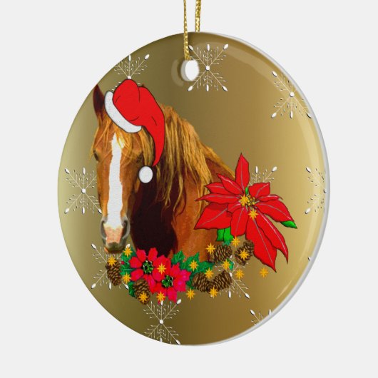 kerstpaard keramisch ornament (Links)