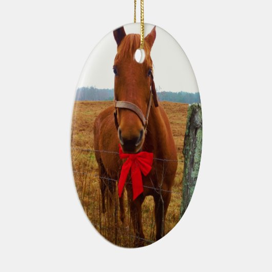 kerstpaard keramisch ornament (Rechts)