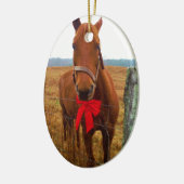 kerstpaard keramisch ornament (Links)