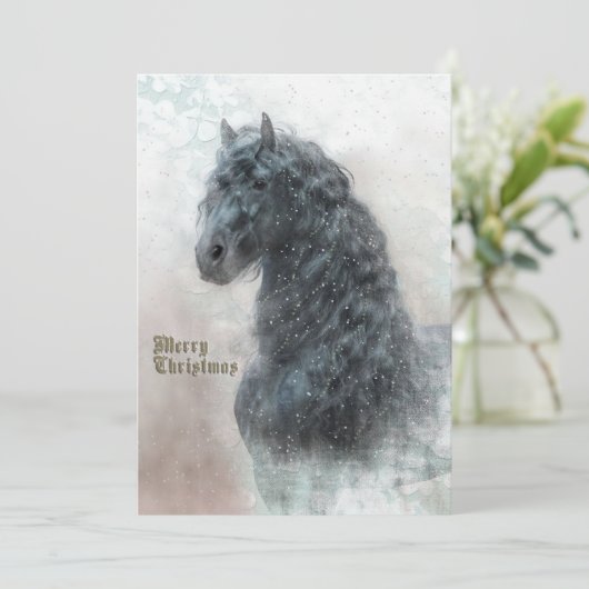 Kerstpaard - Kerstkaart (Staand voorkant)