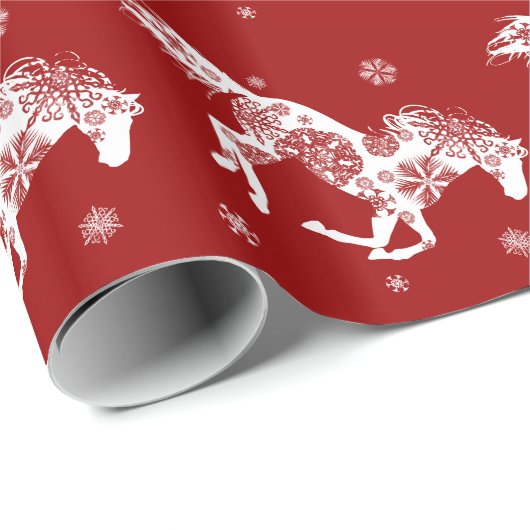 Kerstpaard Lover Cadeaupapier (Rol Hoek)