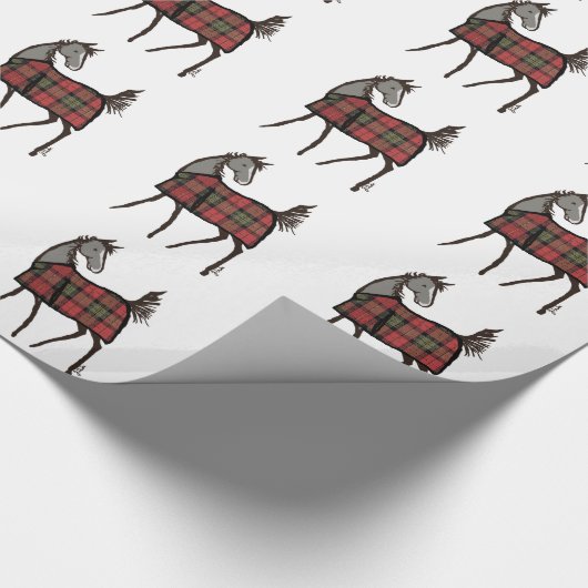 Kerstpaard Lover Cadeaupapier (Hoek)