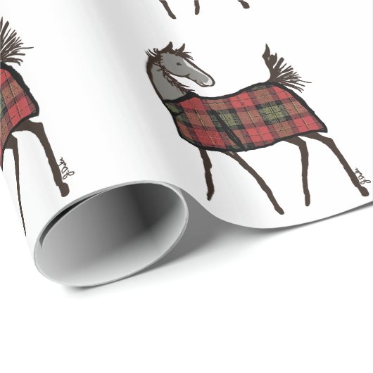 Kerstpaard Lover Cadeaupapier (Rol Hoek)