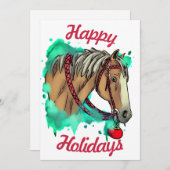 Kerstpaard met bal feestdagenkaart (Voorkant / Achterkant)