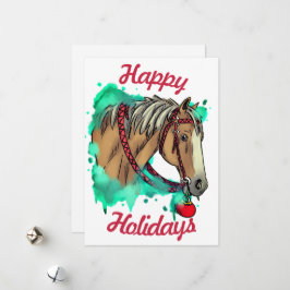 Kerstpaard met bal feestdagenkaart
