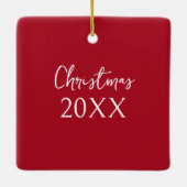 Kerstpaard met krans keramisch ornament (Achterkant)