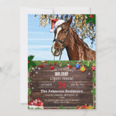 Kerstpaard met pet kaart (Voorkant)