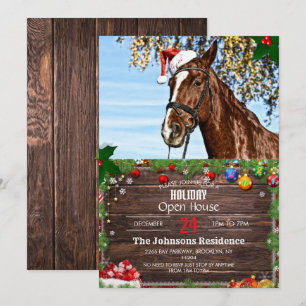 Kerstpaard met pet kaart