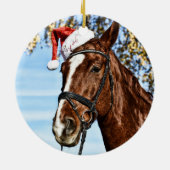 Kerstpaard met pet keramisch ornament (Achterkant)