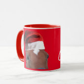 kerstpaard met Pet van de kerstman Mok (Voorkant links)