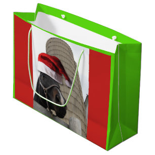 Kerstpaard met Pet van de kerstman op Groot Cadeauzakje