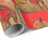 :Kerstpaard met rode strik Cadeaupapier (Rol Hoek)
