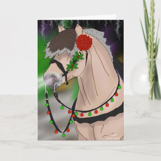 Kerstpaard: Noors Fjord-paard Feestdagen Kaart (Voorkant)