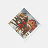 kerstpaard op een feestelijk Boerderij Servet (Hoek)