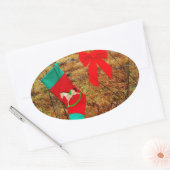 kerstpaard ovale sticker (Envelop)