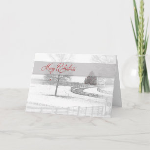Kerstpaard Ranch-Winter/Snow Feestdagen Kaart