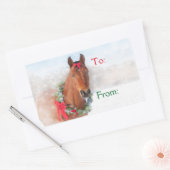 kerstpaard rechthoekige sticker (Envelop)