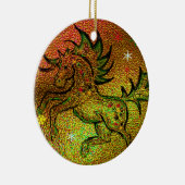 kerstpaard - sierbloem keramisch ornament (Rechts)