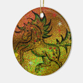 kerstpaard - sierbloem keramisch ornament (Links)