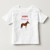 Kerstpaard Sinterklaas Hoed Kerstlichtjes  Kinder Shirts (Voorkant)