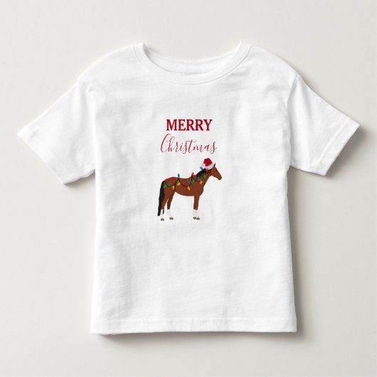 Kerstpaard Sinterklaashoed Kerstlichtjes  Kinder Shirts (Voorkant)