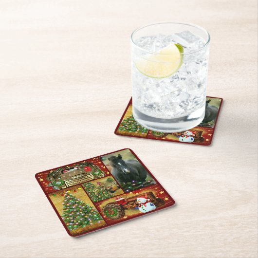 Kerstpaard Snowman-trekker Kartonnen Onderzetters (Insitu)