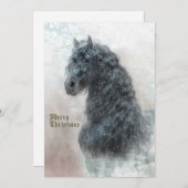 Kerstpaard - Wenskaart Feestdagenkaart (Voorkant / Achterkant)
