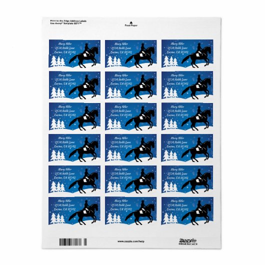 Kerstpaard: winter etiket (Full Sheet)