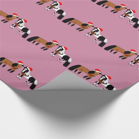 kerstpaarden cadeaupapier (Hoek)