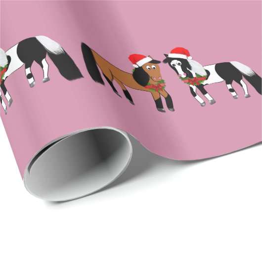 kerstpaarden cadeaupapier (Rol Hoek)