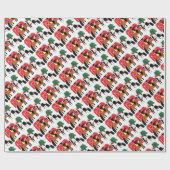 kerstpaarden cadeaupapier (Vlak)