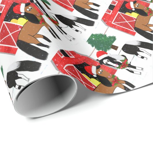 kerstpaarden cadeaupapier (Rol Hoek)