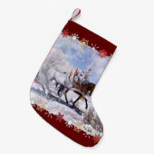 kerstpaarden en kardinalen die stoppen kleine kerstsok (Voorkant (Hangend))