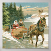 Kerstpaarden en -slee poster (Voorkant)