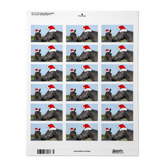 kerstpaarden etiket (Full Sheet)