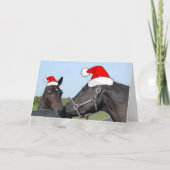 kerstpaarden feestdagen kaart (Voorkant)