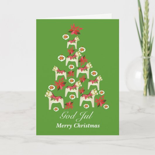 Kerstpaarden Feestdagen Kaart (Voorkant)