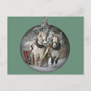 Kerstpaarden Feestdagenkaart