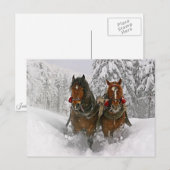 kerstpaarden feestdagenkaart (Voorkant / Achterkant)