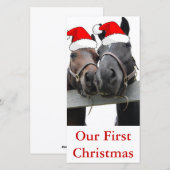 kerstpaarden feestdagenkaart (Voorkant / Achterkant)