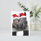 kerstpaarden feestdagenkaart (Staand voorkant)